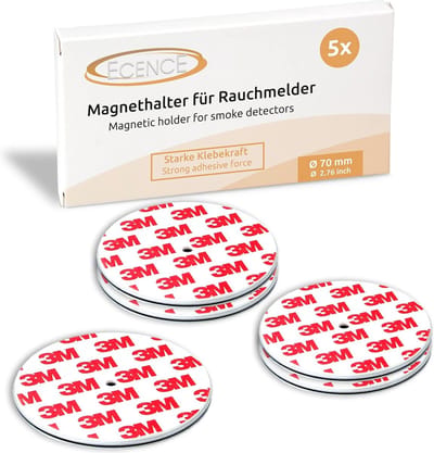 Zelfklevende Magneethouder voor Rookmelders - 5 Stuks, Snelle Montage Zonder Boren 7 cm