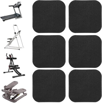 Vloermat Loopband - Beschermer Apparatuur - Fitness Thuis - 6-delig Antislip - 10x10cm - Zwart