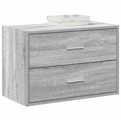vidaXL - Kast - met - 2 - lades - 60x31x40 - cm - bewerkt - hout - grijs - sonoma - eiken