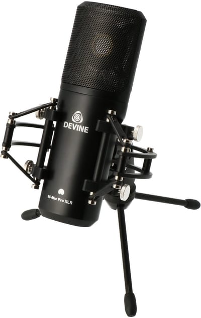 Condensatormicrofoon - incl. shockmount en statief - Zwart Devine M-Mic