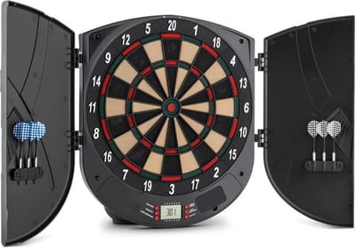 OneConcept Dartomat - Dartbord, elektronisch dartbord, Dartautomaat, 26 spellen, 70 spelvarianten, 6 x softtip-darts, geïntegreerde computer, eenvoudige bediening, grafietgrijs