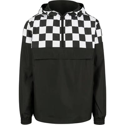 Urban Classics - Check Pull Over Jacket - M - Zwart