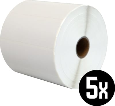 DULA Compatible Zebra Labels 100x35mm - 2000 etiketten per rol - kern 25mm - Wit - Permanent - 5 rol