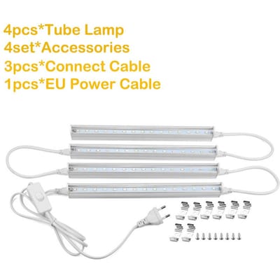 Phytolampes à spectre complet T5 Tube élèvent la lumière de la tente Légumes Fleur Semis Lampe de croissance AC85-265V EU Plug LED Lumière de croissance des plantes 4PCS T5 Tube Lamp