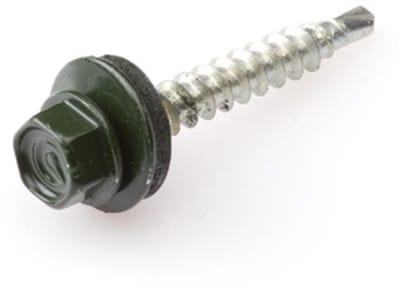 Dak & Gevel - Profielplaatschroef - 4,8 x 35mm - Verzinkt - Voldraad - Groen (200 stuks)