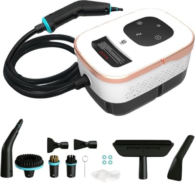 Handstoomreiniger - Stoomreiniger Apparaat - Grondig Reinigen - Snel Opwarmend - 1.6L Tank - Witgoud