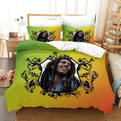 Bob Marley Dekbedovertreksets Muzieklegendes Jamaica Zanger Comfortabele Spreien Queen King Size Beddengoedsets Slaapkamerdecoratie 70x133cm 2pcs