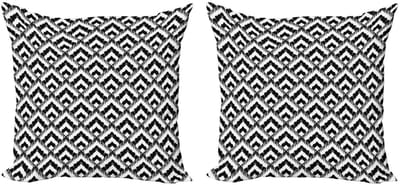 ABAKUHAUS Zwart-Wit Kussenhoes Set – 2x40x40 cm – Dubbelzijdig