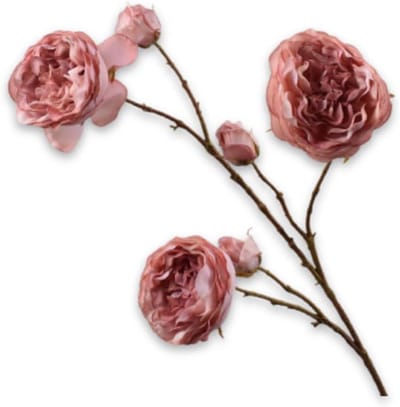 Kunstbloem Rozentak - Zijden Roos - Woondecoratie - Niet van echt te onderscheiden - 101 cm - Zalmkleurig