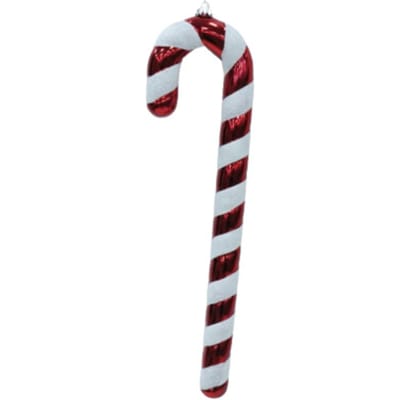 Housevitamin Grote Candy Cane Kerstversiering – Zuurstok Rood/Wit – Kunststof Glitter Ornament – Extra Grote Kersthanger 42 cm – Kerstdecoratie Candy Cane Stijl