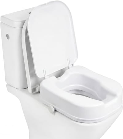 CRLYN® Toiletverhoger 10 cm - Voor Ouderen - WC Verhoger - Verhoogde Bril - Toiletframe – Eenvoudige Montage - Wit
