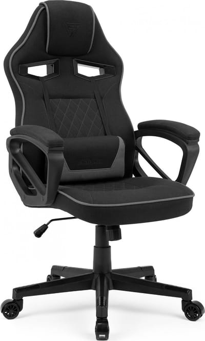 SENSE7 Knight Ergonomische bureaustoel - Gamingstoel - lendenkussen - In hoogte verstelbaar - Ademend materiaal - Duurzaam en comfortabel - Maximale belasting 120 kg - tot 180 cm lang - Zwart en grijs