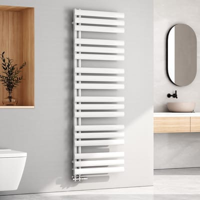 EMKE Handdoekradiator - Ovale Buizen - Glanzend Wit - 174x60 cm - 782 W - Badkamer Verwarming - CV Radiator