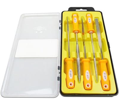 5 stuks Diamond Needle File Set, Professionele Metalen Vijlen met Rubber Handvat, Kleine Vijl voor Sieraden Houtsnijwerk Miniatuur Model DIY Project