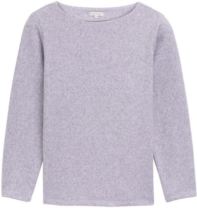 Tom Tailor - Plus Size - Zacht aanvoelend sweatshirt met knoopdetails - Maat 46 - soft lavender melange