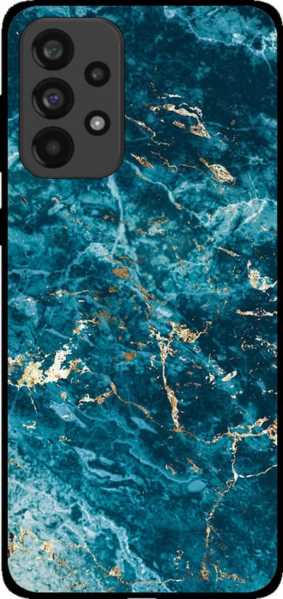 Smartphonica Telefoonhoesje voor Samsung Galaxy A33 5G met marmer opdruk - TPU backcover case marble design - Blauw geschikt voor Samsung Galaxy A33 5G