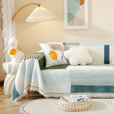 Nordic Sofahanddoek Geometrisch Gestreept Sofakussen Anti-Kras Sofa All-Inclusive Hoes Deken Vier Seizoenen Universeel 130*180cm