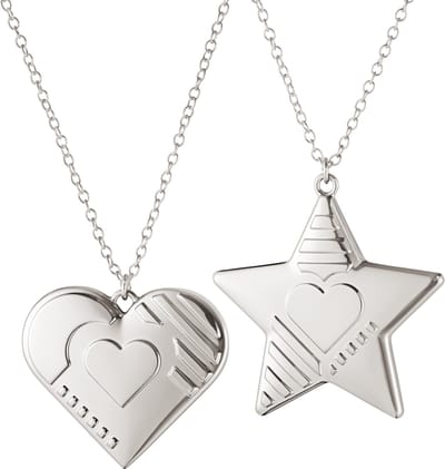 Georg Jensen Seasonal Christmas Collection 2019 Ornament Hart en Ster - Zink Legering - Zilver