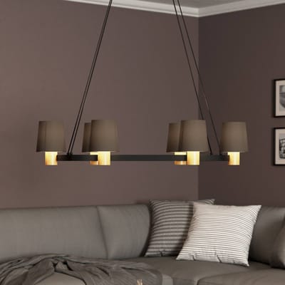EGLO Edale Hanglamp - E27 - 108 cm - Zwart|Bruin|Cappuccino
