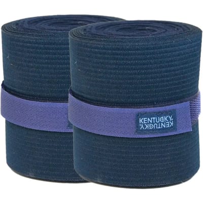 Kentucky Horsewear - Polar Fleecedeken & elastriek bandages - Navy - Maat 2p
