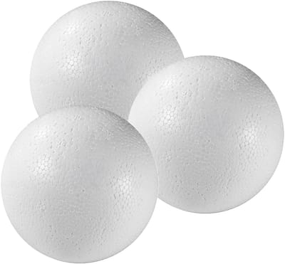 Piepschuim bol/bal - 5x - wit - D8 cm - styropor - hobby figuren - DIY - knutselen - basis materiaal