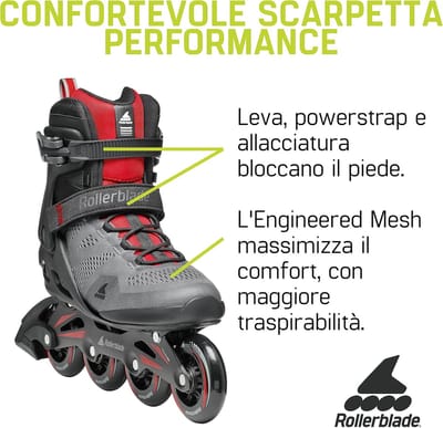 Inline Skates - Schoen Skates - Sportief Skaten - Dubbel Aluminium Frame - 84 mm Wielen - Donkergrijs Rood