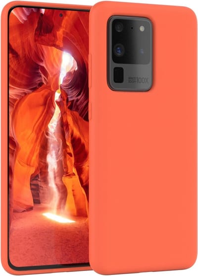 Hoesje Geschikt Voor Samsung Galaxy S20 Ultra Hoesje - Fluweelzachte Microvezel Siliconen Back Cover – Koraal