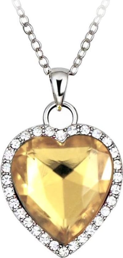 Fako Bijoux® - Ketting - Hart - Titanic - Geel