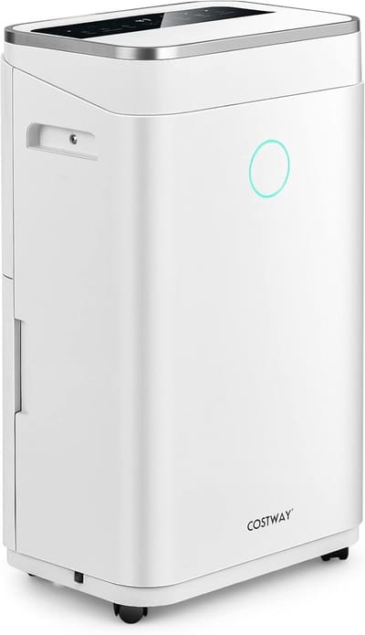 COSTWAY 25L/dag luchtontvochtiger, 3 modi, kamergrootte ca. 30 m², elektrische ontvochtiger met 6,5 l watertank, 24-uurs timer, 2 snelheden, slaapmodus ≤ 42 dB