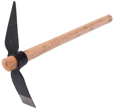 Dailygoods- Tuinhak Dubbelzijdig Gebruik - Tuinschoffel - Handgereedschap - Houten Handvat - Koolstofstaal - Stevig en Betrouwbaar - Tuingereedschap