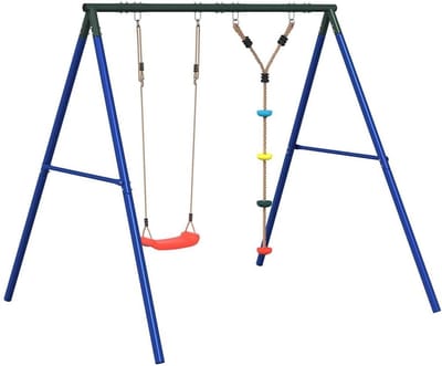 Schommelset Klimtouw - Tuin Speeltoestel - Buiten Spelen - Inclusief Zetel Klimtouw - 206 x 185 x 185 cm - Multicolor