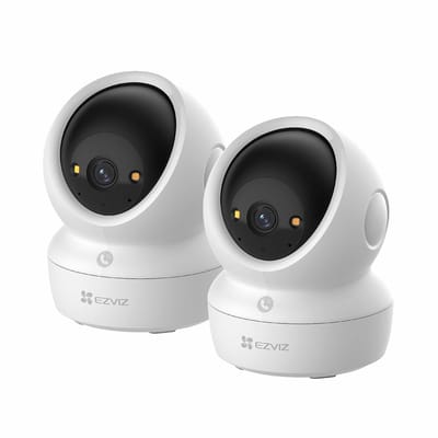 EZVIZ H6c G1 4K Beveiligingscamera Binnen – 360° Pan & Tilt – Patrol Mode, Human Detection & Auto Zoom – Wifi 6 – MicroSD & Cloud - 2 Pack