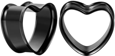 Dailygoods- Trompettunnelstekker Hartvormig - Roestvrij Staal - Expanderpiercing - 0 g/2 mm - 1/2"(12 mm) - Geschenkdoos - Piercing