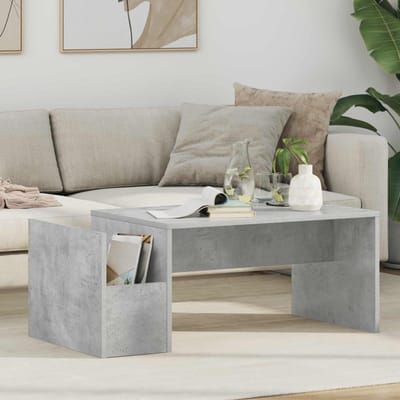 vidaXL - Salontafel - Beton - Grijs - 90 - x - 45 - x - 35 - cm - Bewerkt - hout