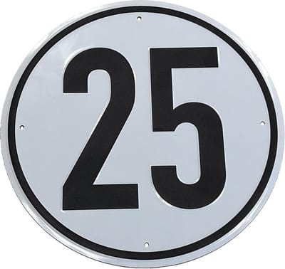Verkeersbord 25 km/u Aluminium Reliëf - Rond 20 cm - Weerbestendig Maximumsnelheid Bord