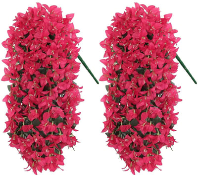SnelShoppen - Kunstbloemen Bougainvillea 2 Stuks UV Bestendig Nepplant voor Buiten, 64cm, Roze, Perfect voor Tuin, Balkon en Deurdecoratie