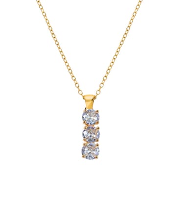 Ketting- Zirkonia- goudkleurig- 45 cm- Charme Bijoux