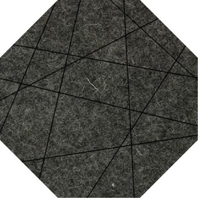 8-Hoek lijnen vilt onderzetters - Gemeleerd antraciet - 6 stuks - 9,5 x 9,5 cm - Tafeldecoratie - Glas onderzetter - Cadeau - Woonkamer - Tafelbescherming - Onderzetters Voor Glazen - Keukenbenodigdheden - Woonaccessoires - Tafelaccessoires