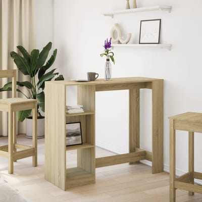 vidaXL - Bartafel - met - schap - 124x46x103,5 - cm - hout - sonoma - eikenkleur
