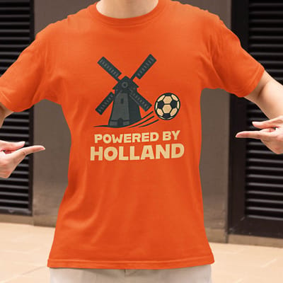 Oranje WK-EK T-Shirt Powered By Holland XS
