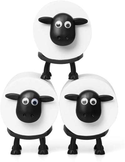 3-delige toiletrolhouderset - Stapelbare toiletrolhouder - Toiletrolhouder - Decoratieve toiletrolhouder voor in de badkamer - Creatieve toiletrolhouder in de vorm van een schaap