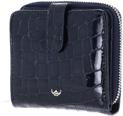 Golden Head Leren portemonnee Cayenne RFID Protect Minibörse mit Riegel 1006 Nachtblau donkerblauw