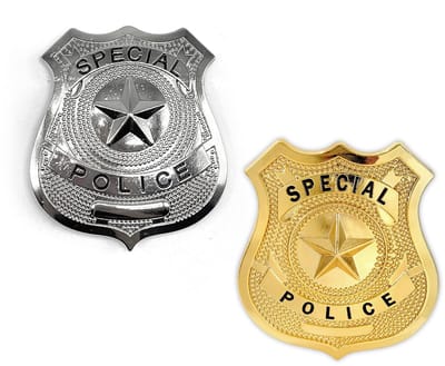 Dailygoods- Politie-insigne Set van 2 - Politiebadge - Rollenspel Accessoires - Verkleedaccessoires - Halloween - Gemaakt van IJzer - Politiekostuum