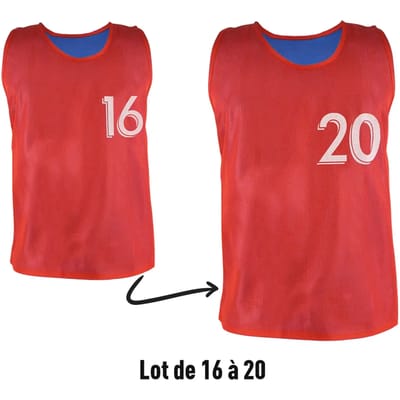 Omkeerbare, genummerde hesjes (Nr. 16 tot 20) Sporti (x5)
