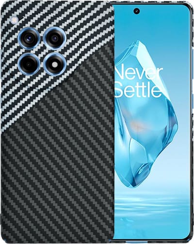 Hoesje geschikt voor OnePlus 12R - Techsuit Carbonite FiberShell Carbon Back Cover - Wit/Zwart