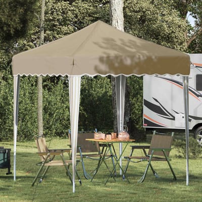 vidaXL - Pop-up - Feesttent - 195 - x - 195 - x - 245 - cm - Crèmekleurig - Oxford - Stof