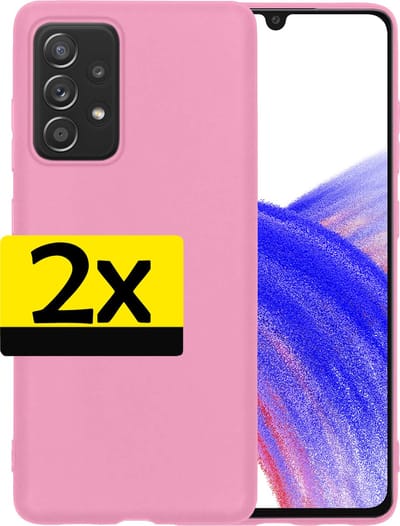 Hoesje - 2 Stuks - Geschikt voor Samsung Galaxy A33 - Sterk & Shockproof - Case Siliconen - Back Cover - Telefoon Hoes - Telefoonhoesjes - Lichtroze