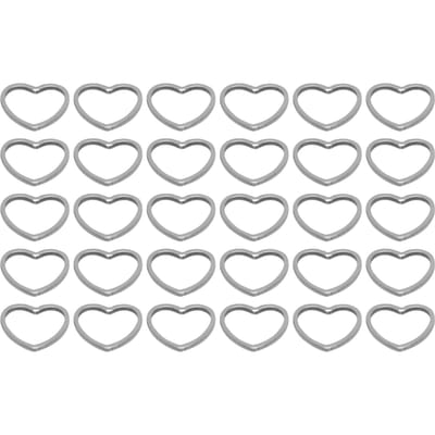 30Pcs Pendentifs Acier Inoxydable Cœur Creux Forme Géométrique Boucles d'Oreilles Porte-Clés Petits Accessoires de Bijoux gray