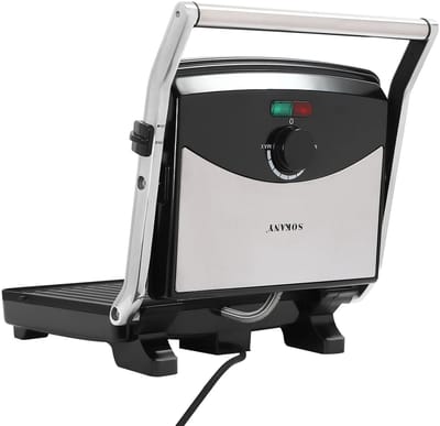 Zerova Tosti apparaat 2000W - Tosti-ijzer - Contactscherm - Electrische grill - Antiaanbaklaag - Verstelbare temperatuur - Zilver