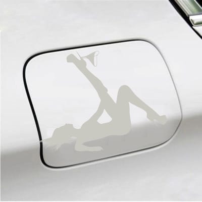 Bumpersticker - Dame Zonder Slip - 13 X 17 - Zilver